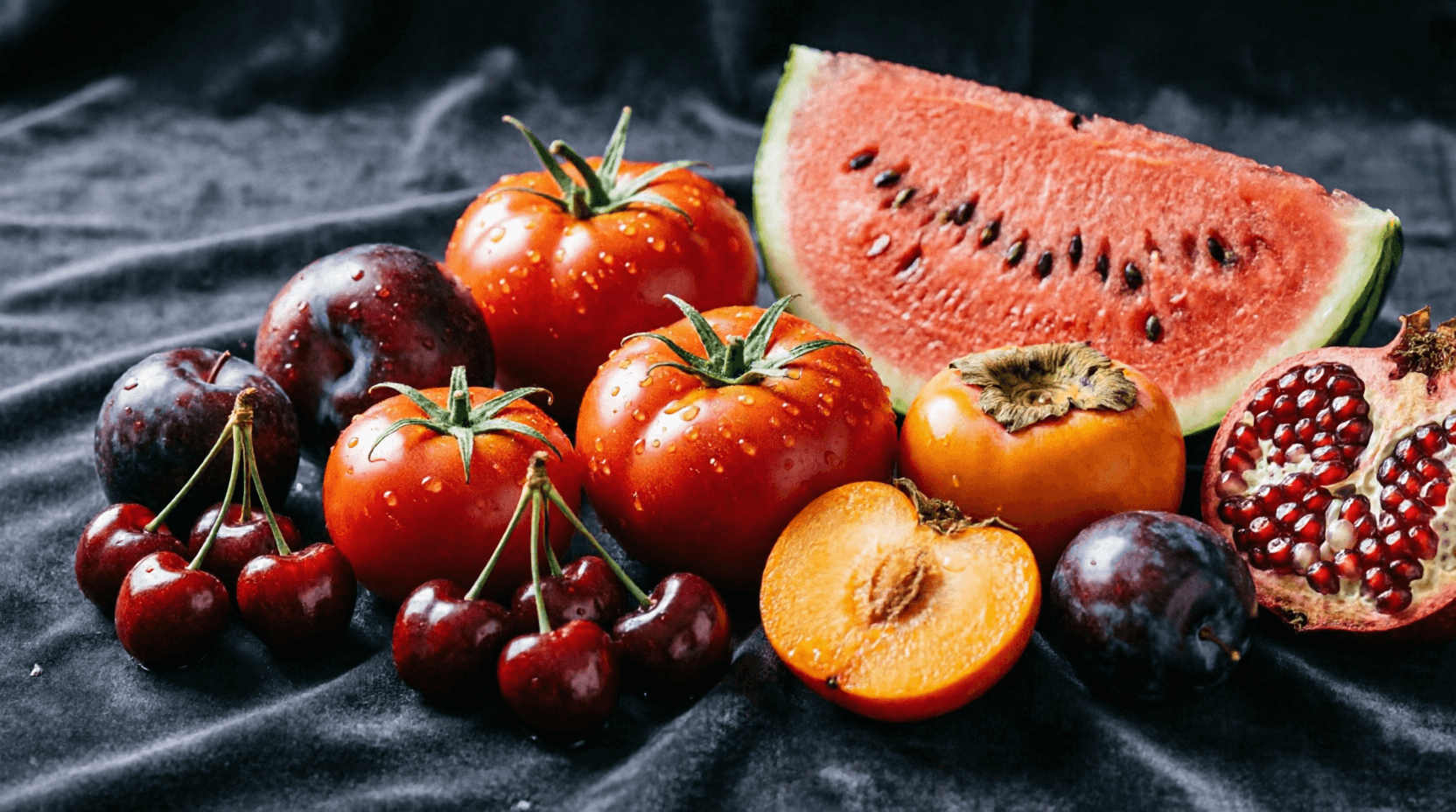 Deep red organic pomegranates